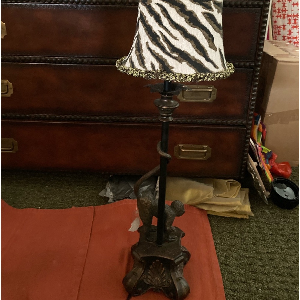 (NWT) adorable lamps (2)  with monkey  no shade available